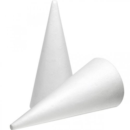 Styrofoam cone white 26cm x12cm 5 pcs