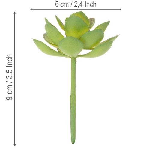 Artificial Succulent Plant Green, 9 cm Height, Decorative for Indoor Use | Floristik24.co.uk