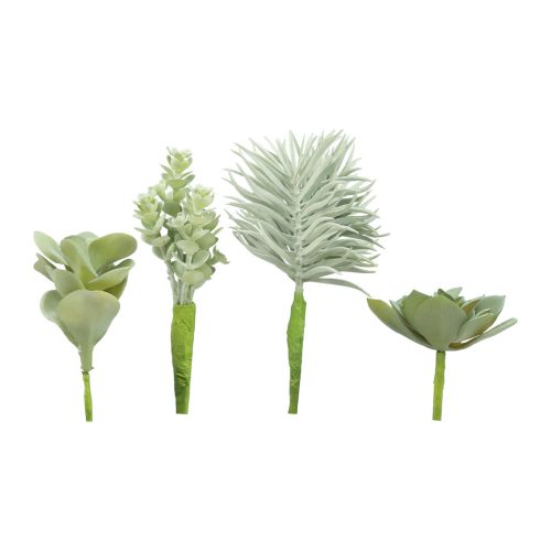Succulents Artificial Green Plant Green Assorted 9-18.5cm 4pcs