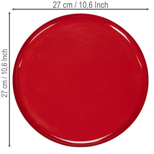 Red Metal Decorative Tray,