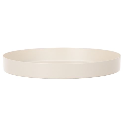 Round Metal Tray Decorative Bowl for Home Accessories 20cm Taupe | Floristik24.co.uk