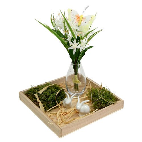 Floristik24 Medium natural wood tray 24.5cm x 24.5cm H3cm