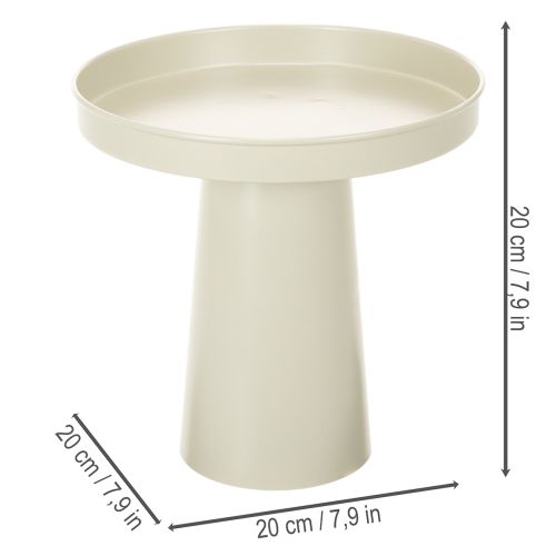 Metal Decorative Tray with Stand for Candles and Figures, 20cm, Beige-Grey | Floristik24.co.uk