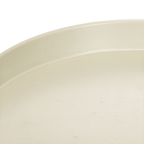Metal Decorative Tray with Stand for Candles and Figures, 20cm, Beige-Grey | Floristik24.co.uk