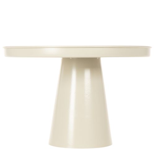 Round Cream Metal Decor Tray 30 cm with Pedestal for Indoor Use | Floristik24.co.uk