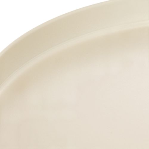 Round Cream Metal Decor Tray 30 cm with Pedestal for Indoor Use | Floristik24.co.uk