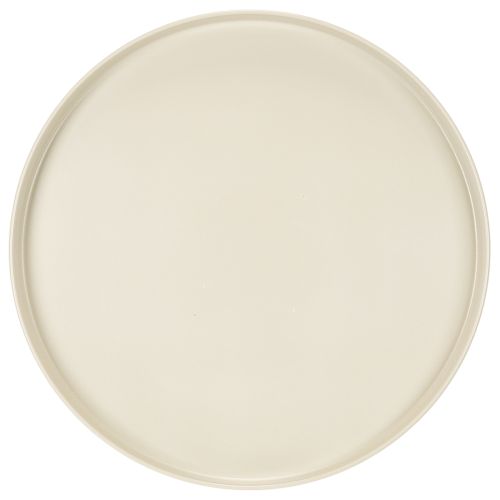 Round Cream Metal Decor Tray 30 cm with Pedestal for Indoor Use | Floristik24.co.uk