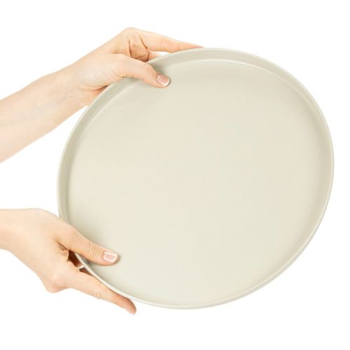 Beige Metal Tray 30 cm for Decorative Arrangements | Floristik24.co.uk