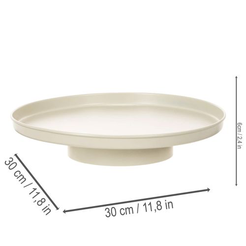Beige Metal Tray 30 cm for Decorative Arrangements | Floristik24.co.uk