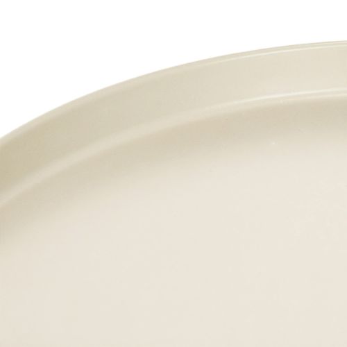 Beige Metal Tray 30 cm for Decorative Arrangements | Floristik24.co.uk