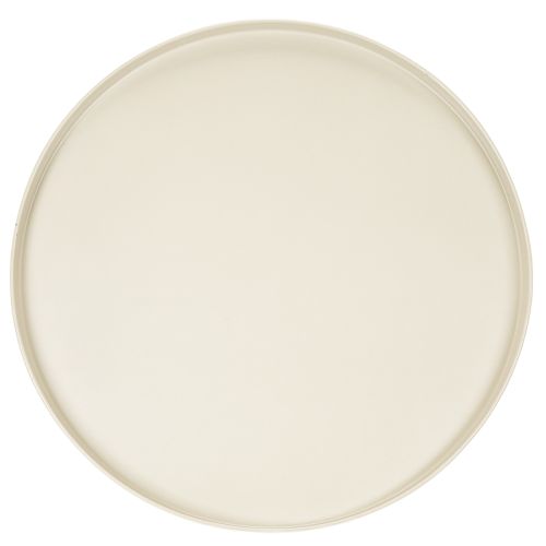 Round Beige Metal Decorative Plate with Elevated Base, 40 cm | Floristik24.co.uk
