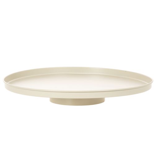 Round Metal Decorative Plate 41 cm Beige for Indoor Table Display buy online | Floristik24.co.uk