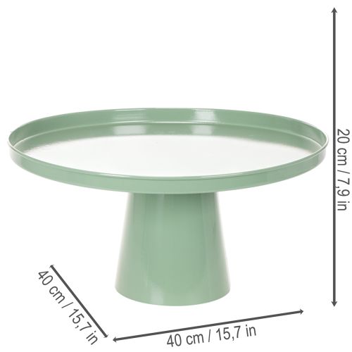 Round Green Metal Decorative Table with High Edge 40 cm | Floristik24.co.uk