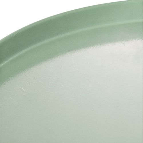 Round Green Metal Decorative Table with High Edge 40 cm | Floristik24.co.uk