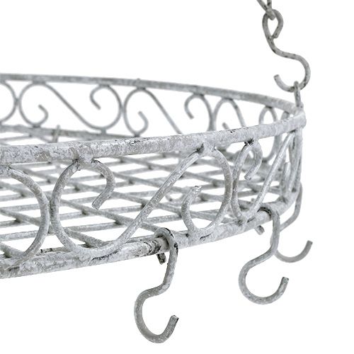 Product Decorative tray with hooks gray Ø44.5cm