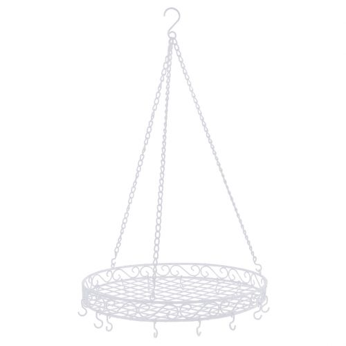 Tray with hook Ø44,5cm for hanging white