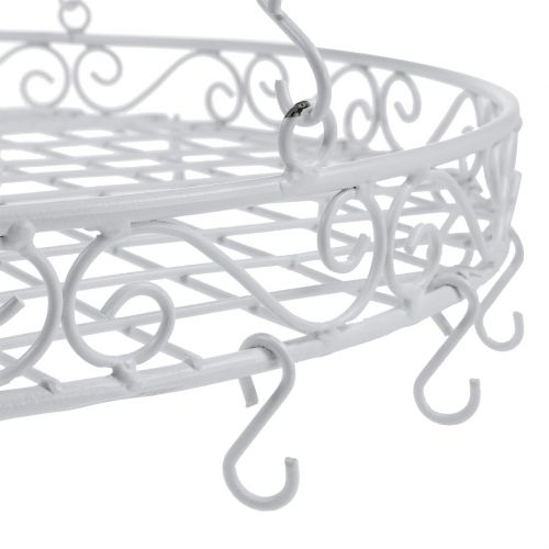 Floristik24 Tray with hook Ø44,5cm for hanging white