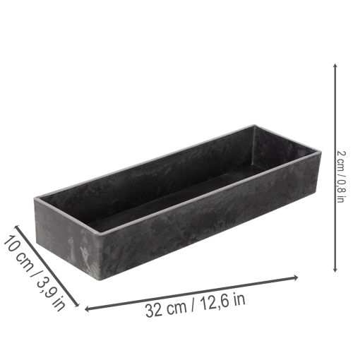 Rectangular Decorative Tray with Handles in Anthracite, 32cm | Floristik24.co.uk