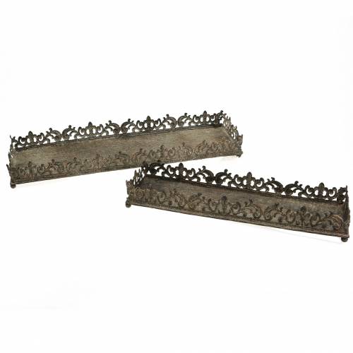 Decorative tray antique brown 2pcs