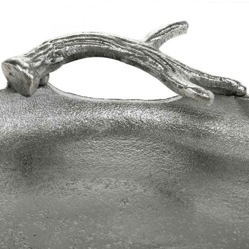 Floristik24 Decorative tray deer antlers silver aluminum round Ø30cmH4.5cm