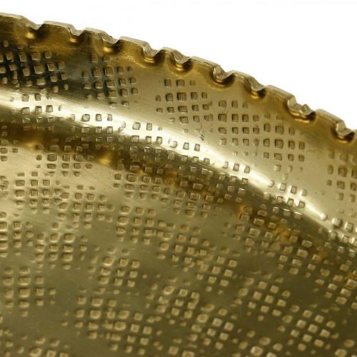 Floristik24 Round metal tray, golden decorative plate, oriental decoration Ø30cm