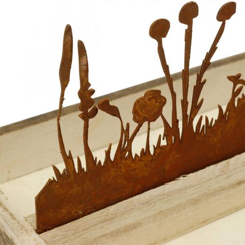 Product Wooden tray spring meadow, Easter decoration, decorative tray noble rust 35 × 15cm