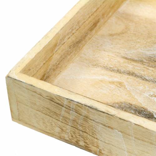 Floristik24 Square wooden tray, washed white 30 × 30cm / 25 × 25cm, set of 2