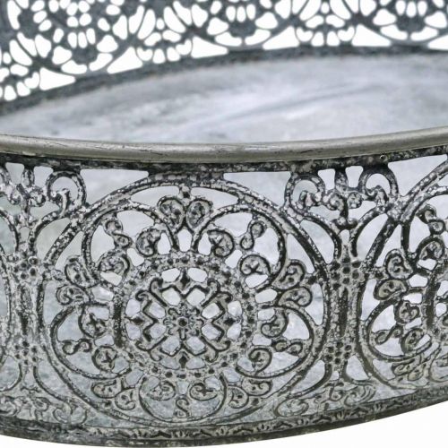 Product Decorative bowl metal oval pattern gray 25.5/29/34.5cm set of 3