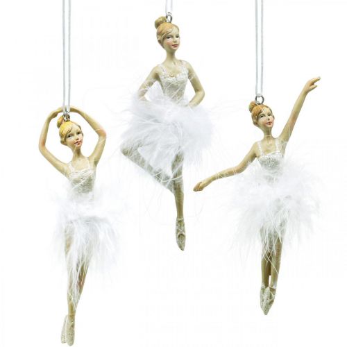 Floristik24 Tree decoration Advent decoration Ballerina pendant H12/12.5cm 3pcs