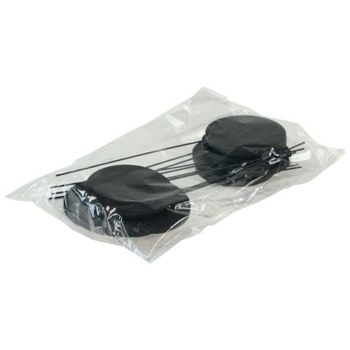 Product Mini decorative board flower sticks wood round black Ø7.5cm 12pcs