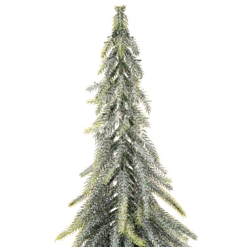 Artificial fir tree, iced, decorative tree on a wooden base for winter decoration and Christmas, 75cm | Floristik24.co.uk