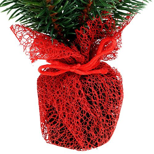 Product Fir tree 32cm with cones and bag red