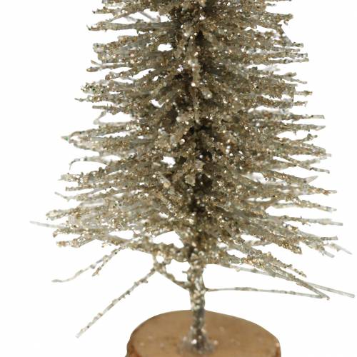 Floristik24 Deco Christmas tree champagne glitter 8cm 24pcs