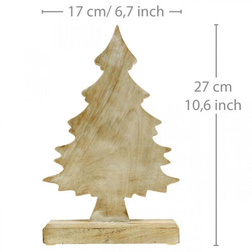 Floristik24 Deco Christmas tree wood, washed white Christmas fir 27 × 17 × 5cm