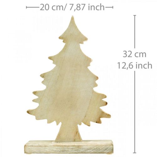 Product Deco Christmas tree wood white washed table decoration Advent 32 × 20 × 5.5cm