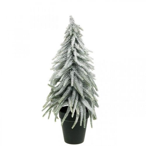 Floristik24 Decorative fir tree with snow, advent decoration, fir tree in a pot H37cm