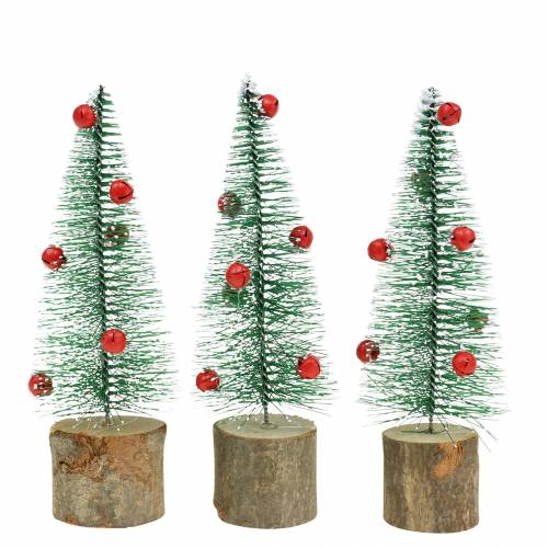 Floristik24 Christmas tree green with snow Ø5cm H15cm 6pcs