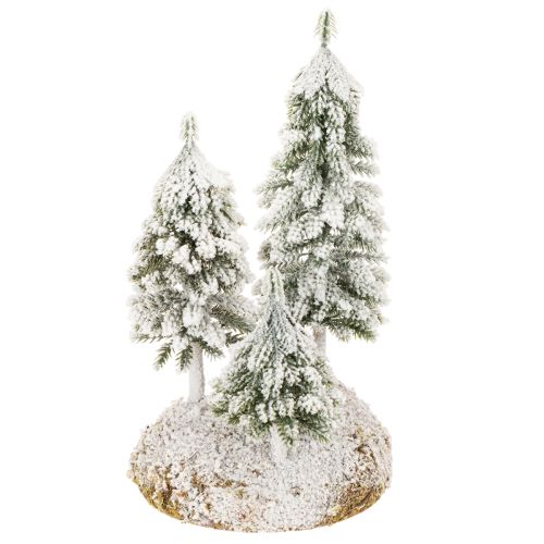 Snow-covered fir trees, artificial winter landscape for Christmas village and table decoration, 29cm buy online | Floristik24.co.uk