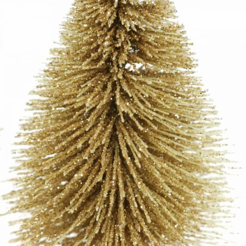 Product Mini fir trees table decoration gold Christmas decoration H7cm 6pcs