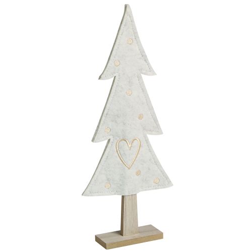 Floristik24 Christmas tree felt decoration with heart cream beige H35cm 2 pcs