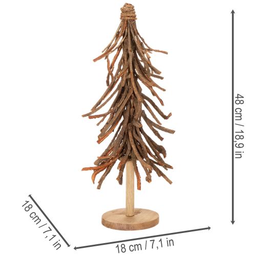 Willow Twig Christmas Tree on Wooden Base 48cm | Floristik24.co.uk