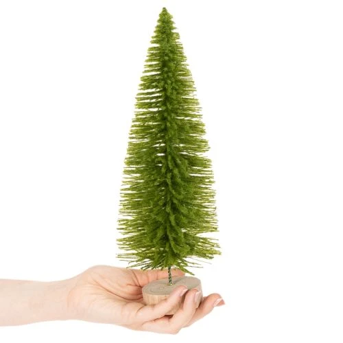 Product Artificial Pine Trees Set for Table Decoration, 31cm, Green, Red, and Orange, Indoor Use, 3 Pieces