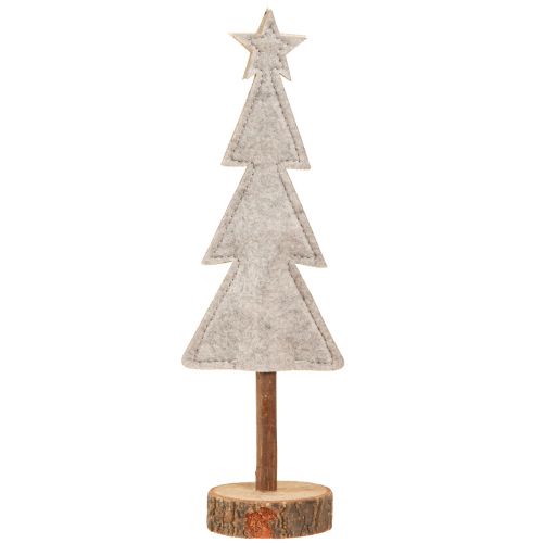Product Christmas tree made of felt decoration with hearts grey red 28cm 4 pieces