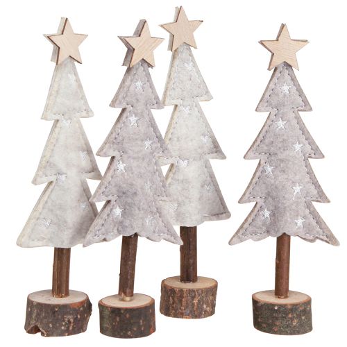 Product Christmas tree made of felt decoration with star cream beige 18cm 4 pcs