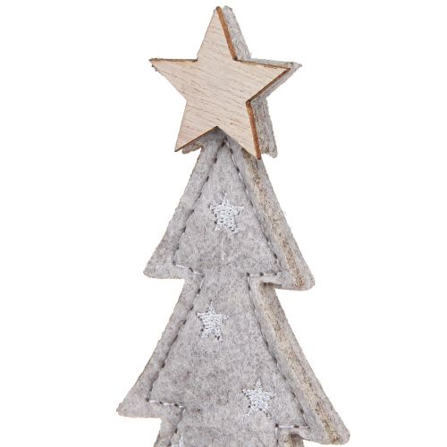 Product Christmas tree made of felt decoration with star cream beige 18cm 4 pcs