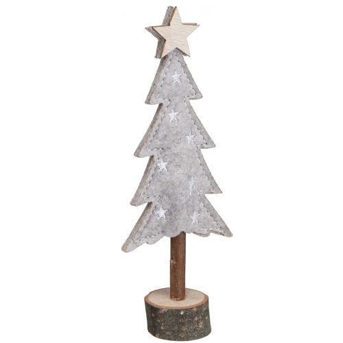 Product Christmas tree made of felt decoration with star cream beige 18cm 4 pcs