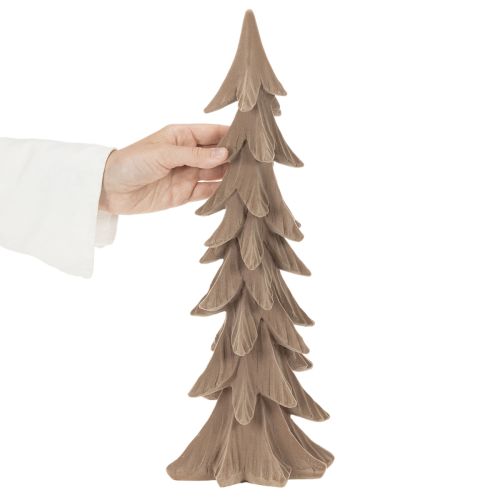 Decorative Small Flocked Christmas Tree, 44cm, Brown, Indoor Use | Floristik24.co.uk