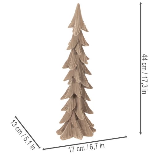 Decorative Small Flocked Christmas Tree, 44cm, Brown, Indoor Use | Floristik24.co.uk