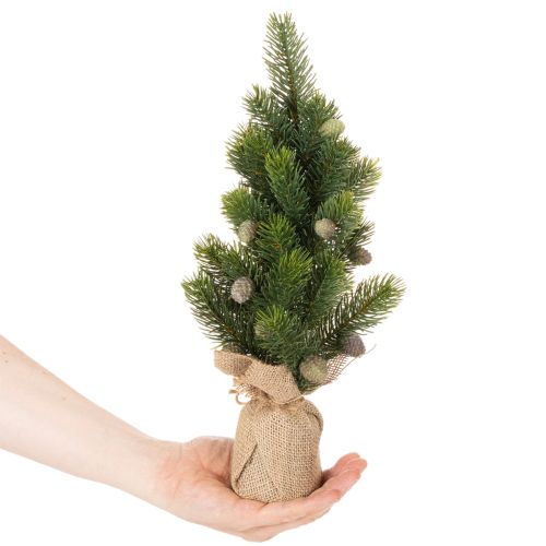 Artificial Mini Christmas Tree in Burlap Sack – Table Decoration, 38cm | Floristik24.co.uk
