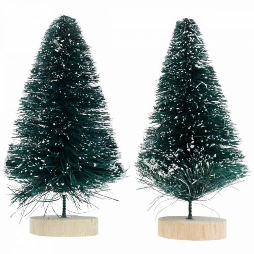 Product Mini fir snowed, winter decoration, Christmas tree H9.5cm Ø5cm 2pcs